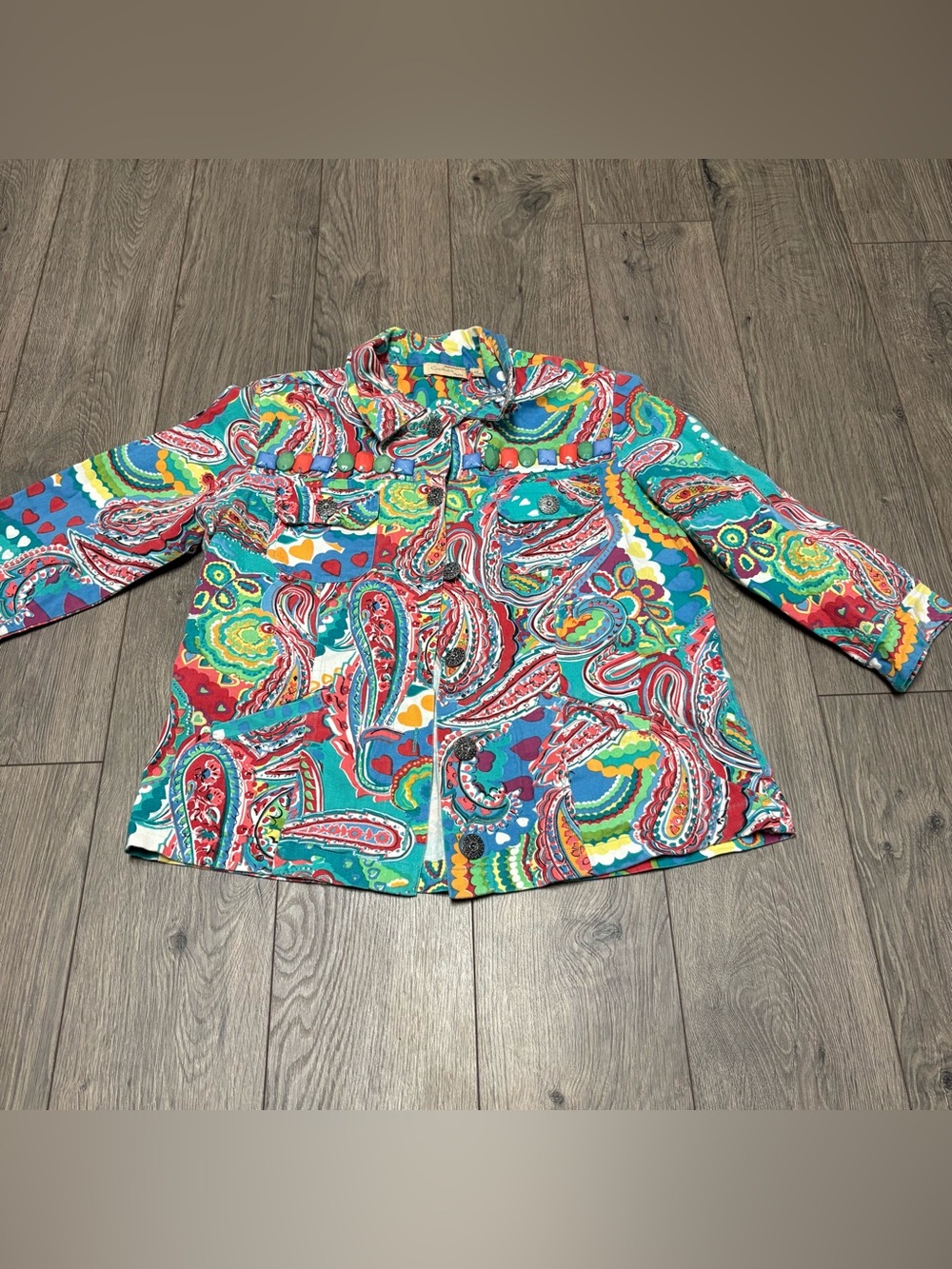 Paisley print patchwork jacket